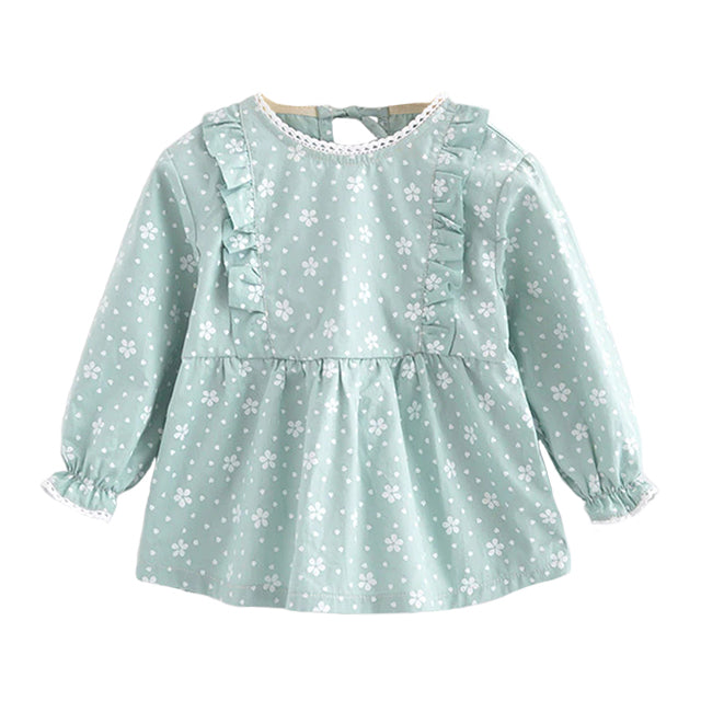 Lilac Ruffle Long Sleeve Smock