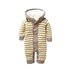 Load image into Gallery viewer, Striped Long Sleeve Hooded Bodysuit
