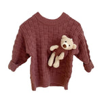 Load image into Gallery viewer, Knitted Pocket Teddy Bear Sweater (Square Pattern)
