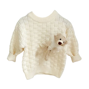 Knitted Pocket Teddy Bear Sweater (Square Pattern)