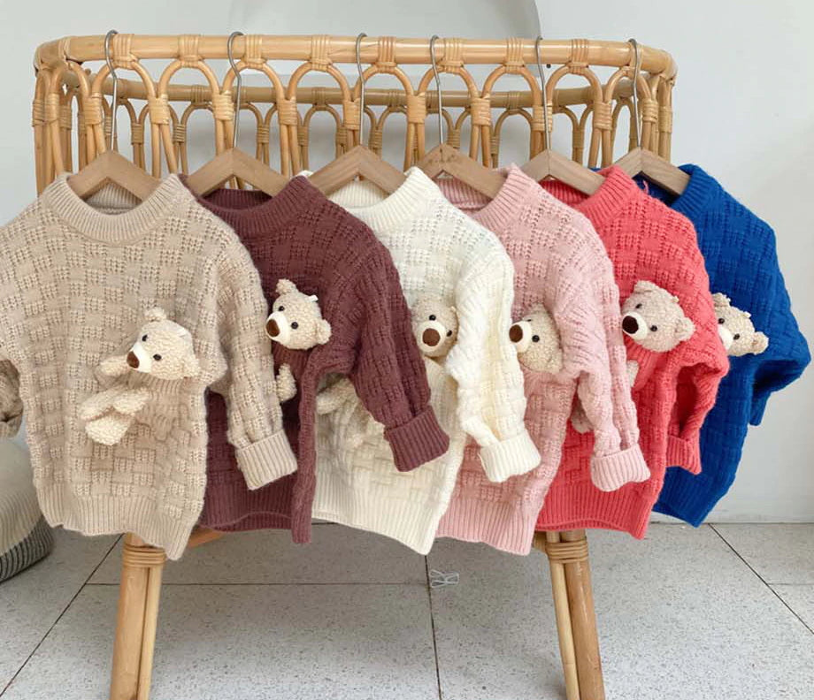 Pullover Pocket Teddy Bear Sweater – Samantha Baby