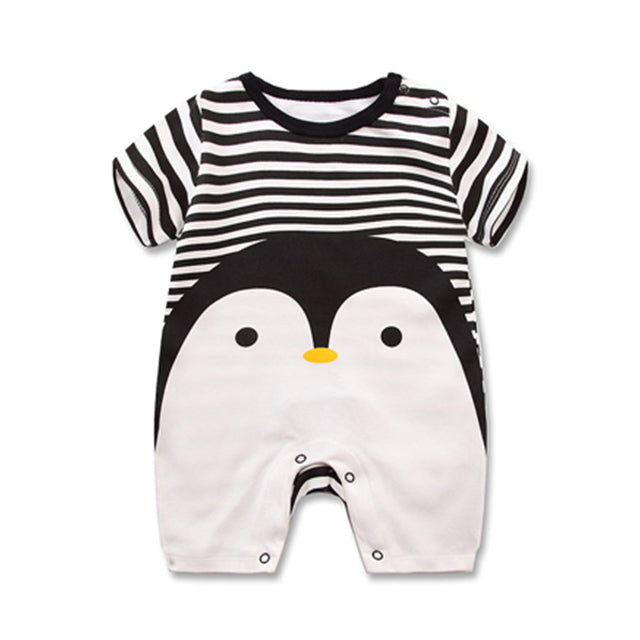 Striped Penguin Romper