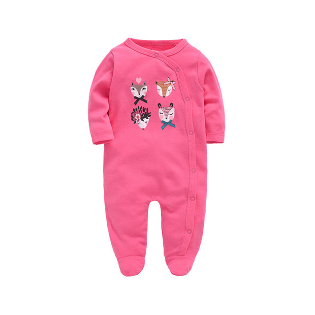 Pink Fox & Friends Footed Sleepsuit