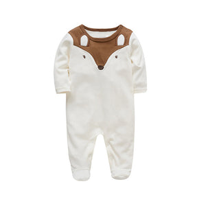 White Fox Footed Sleepsuit