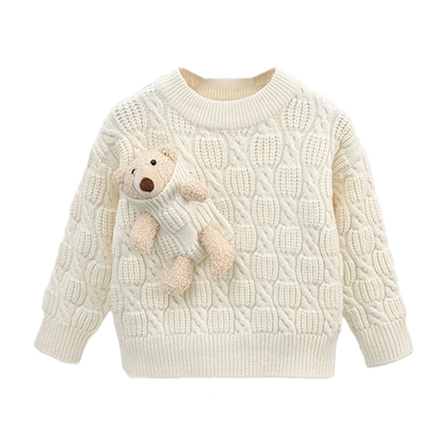 Knitted Pocket Teddy Bear Sweater (Spiral Pattern)