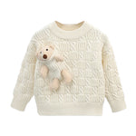 Load image into Gallery viewer, Knitted Pocket Teddy Bear Sweater (Spiral Pattern)
