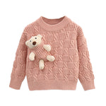 Load image into Gallery viewer, Knitted Pocket Teddy Bear Sweater (Spiral Pattern)
