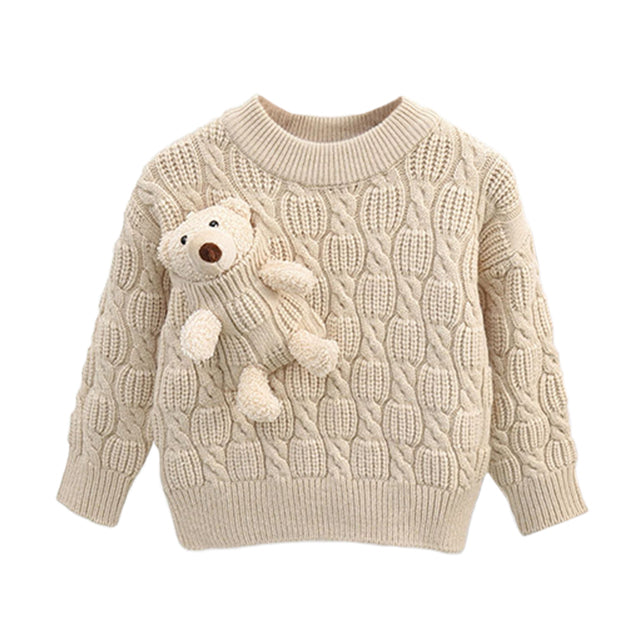 Knitted Pocket Teddy Bear Sweater (Spiral Pattern)